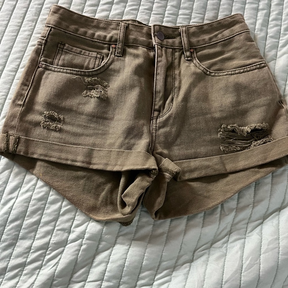 Army Green Jean Shorts